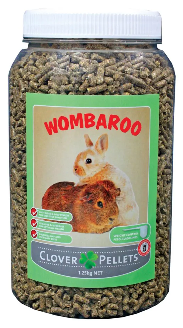 A bottle of food for rabbits and guinea pigs