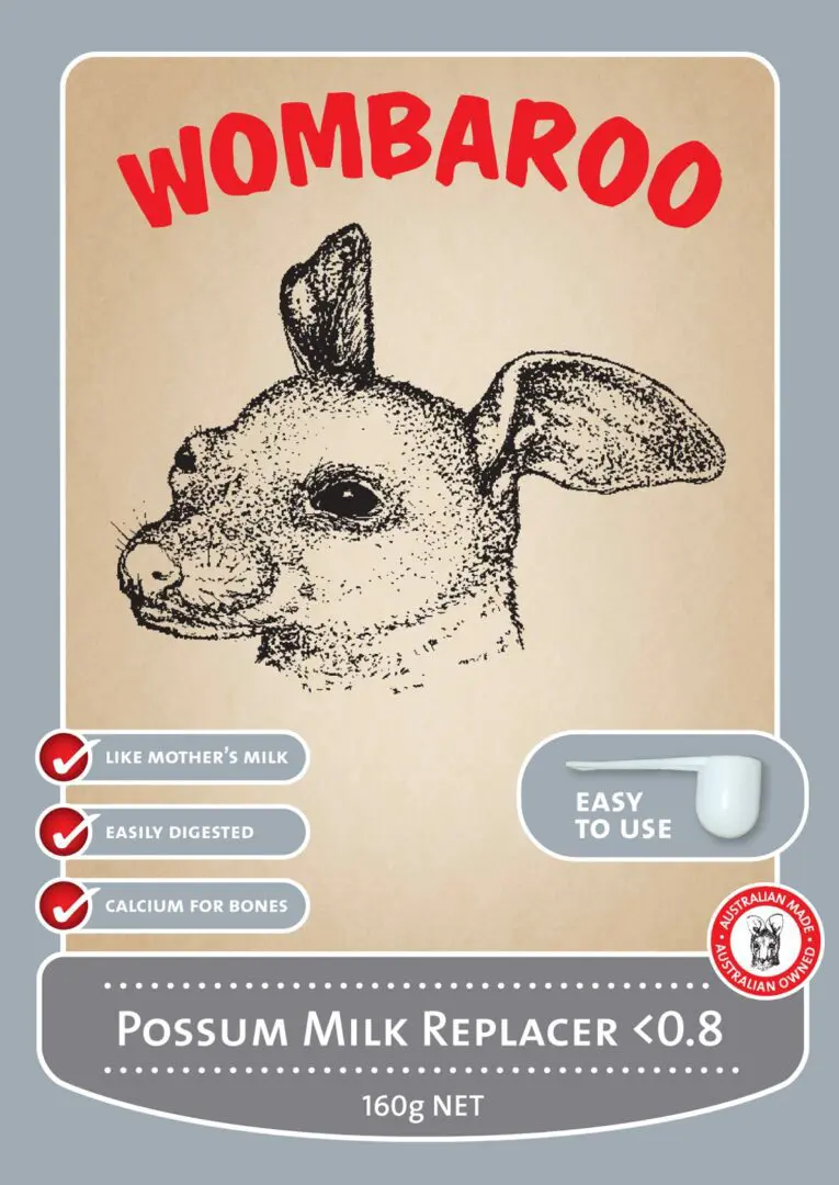 A drawing of a kangaroo with the words " woof " aroo on it.