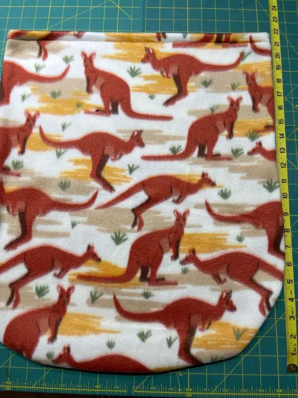 A close up of the kangaroo pattern on a fabric