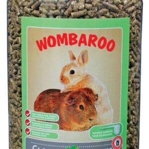 A bottle of food for rabbits and guinea pigs