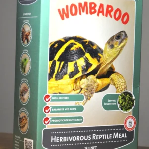 A box of reptile food with a turtle on it.