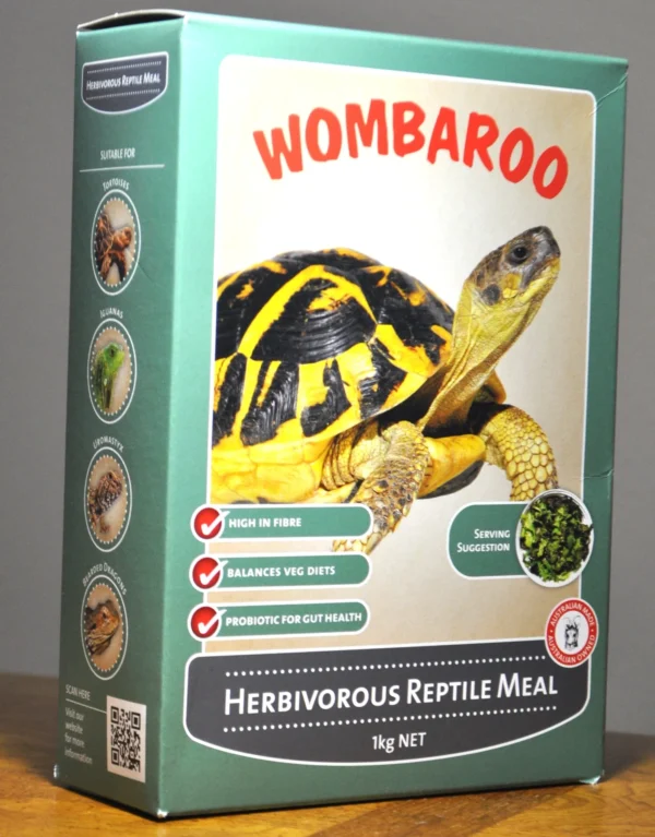 A box of reptile food with a turtle on it.