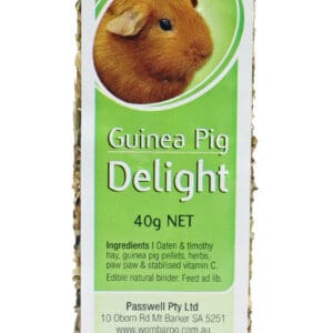 A close up of a package of food for guinea pigs