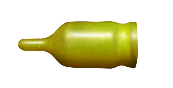 A green bottle of liquid is shown.